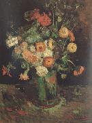 Vincent Van Gogh Vase with Zinnias and Geraniums (nn04) Sweden oil painting reproduction